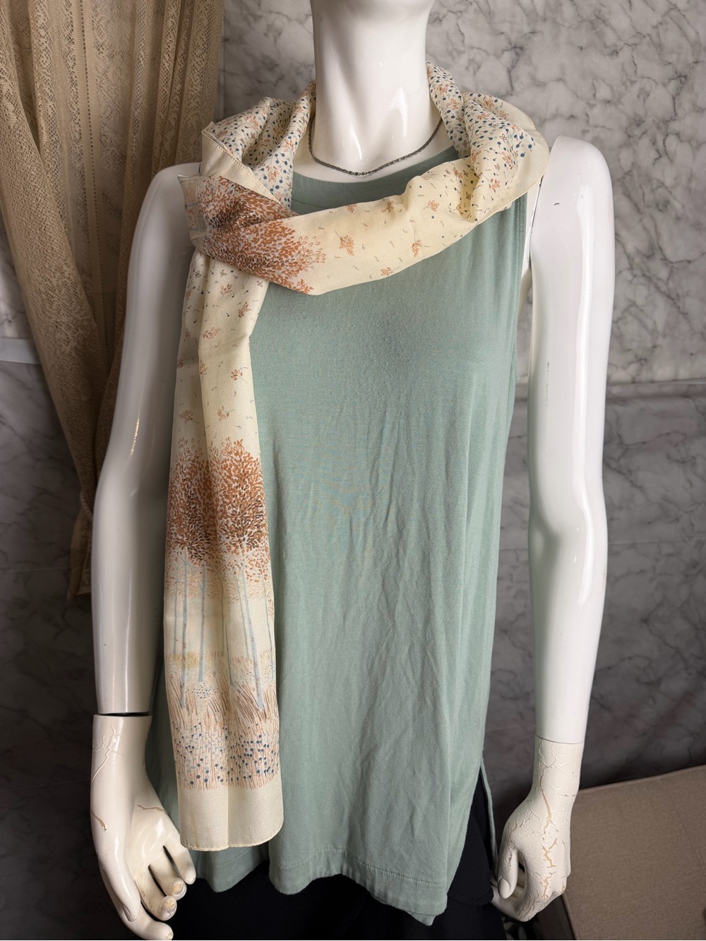 J. Jill Wearever Collection Dusty Sage Green Sleeveless Tunic Top M Soft Stretch